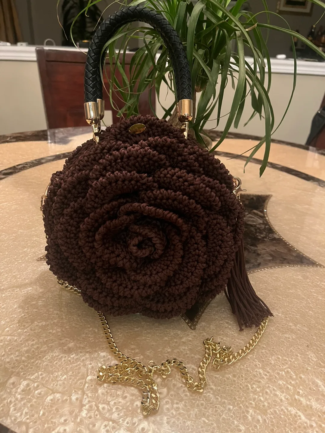 Handmade Crochet Rose Bag image indicator(3)