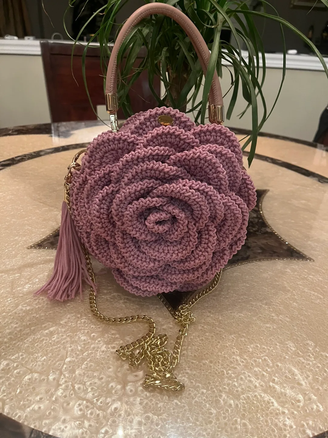 Handmade Crochet Rose Bag image indicator(7)