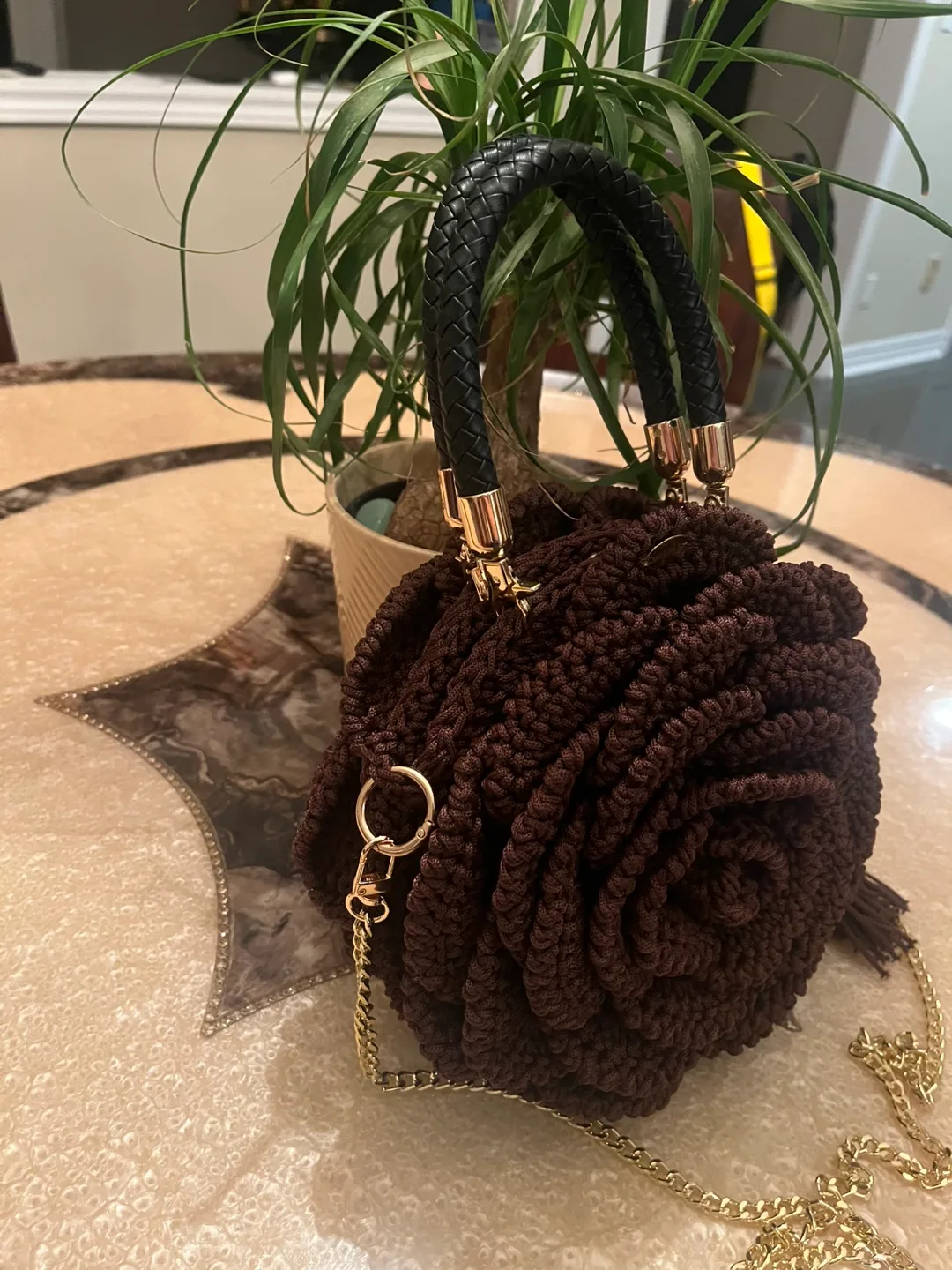 Handmade Crochet Rose Bag image indicator(4)