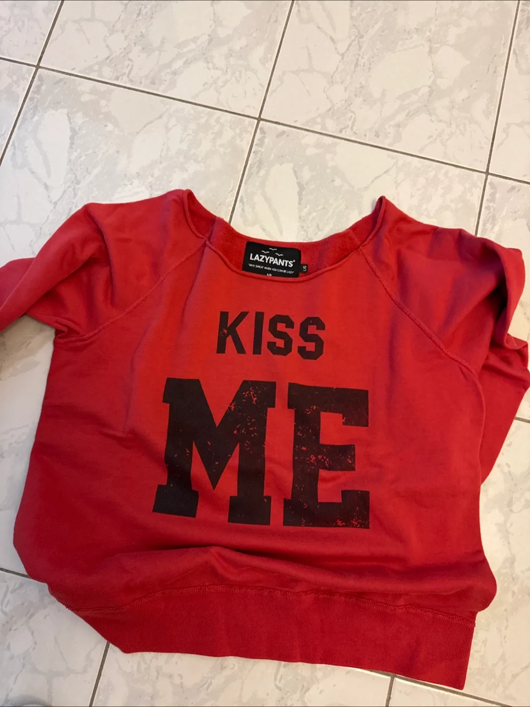 LazyPants Kiss Me Red Sweatshirt - Size L thumbnail