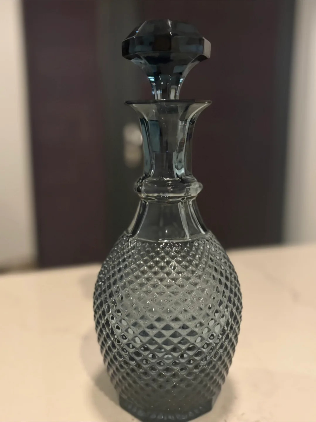 Blue Glass Decanter with Stopper image indicator(3)