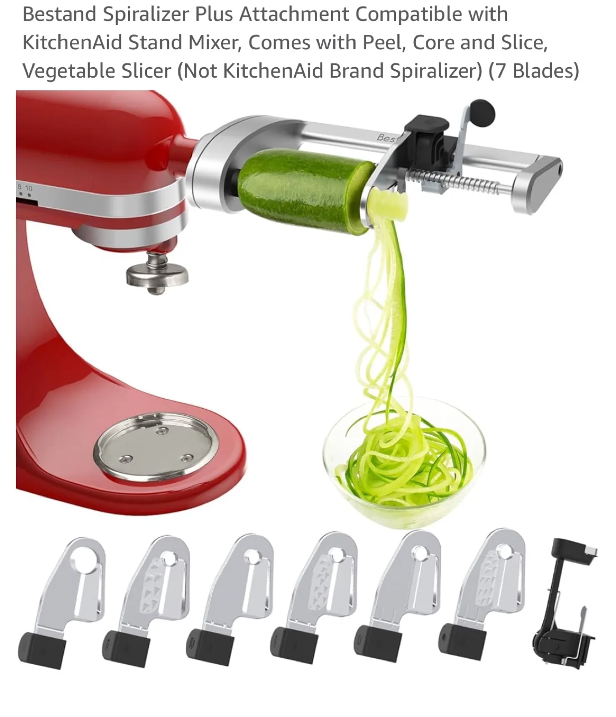 Bestand Spiralizer Compatible with KitchenAid Stand Mixer image indicator(2)