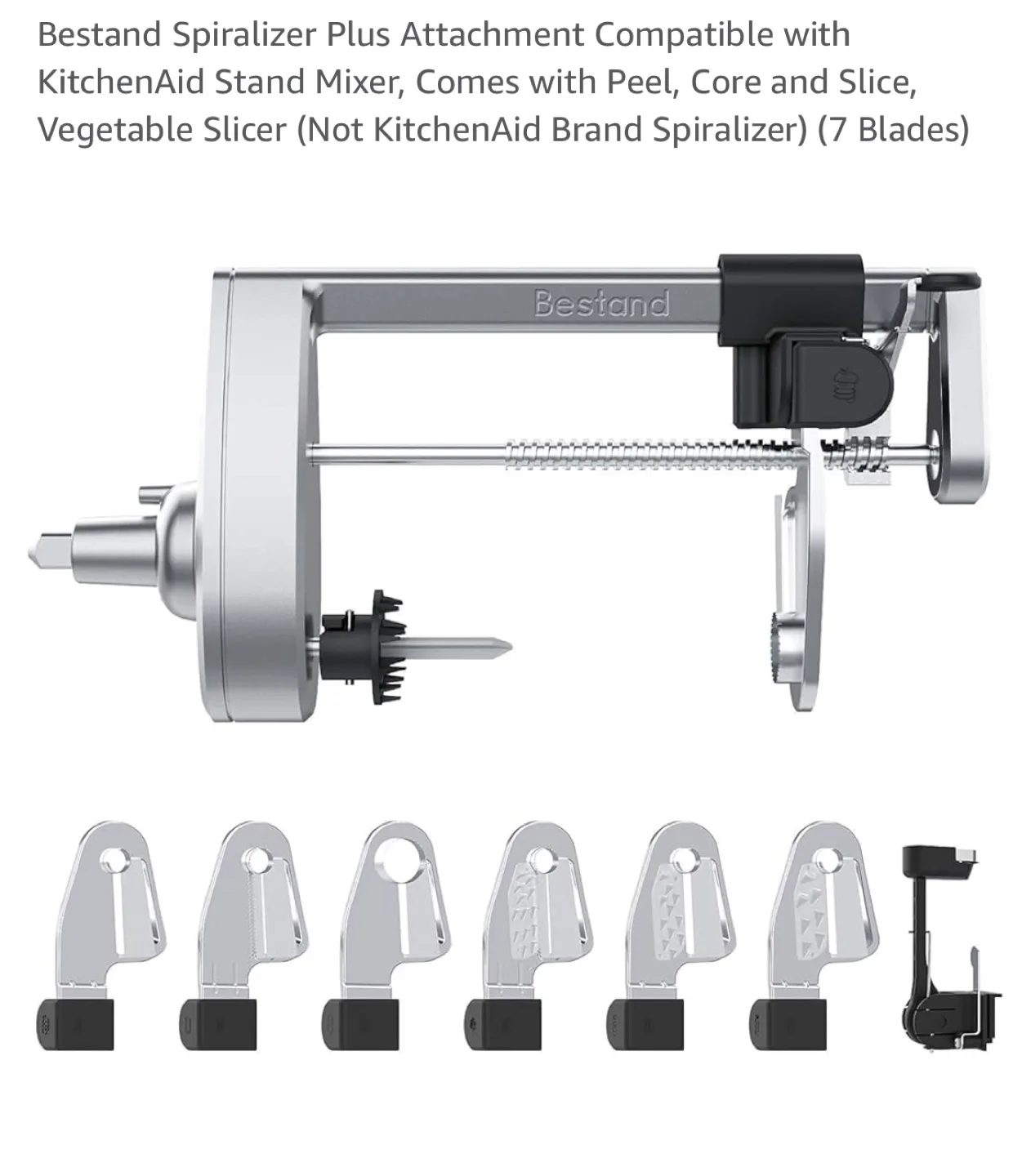 Bestand Spiralizer Compatible with KitchenAid Stand Mixer image indicator(4)