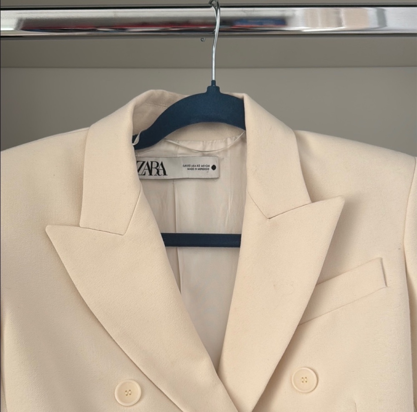 Zara Cream Double Breasted Blazer - photo 4