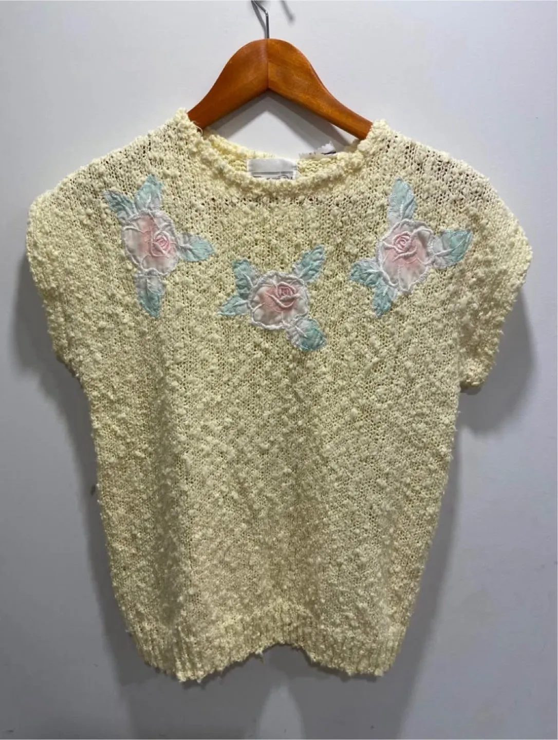 Vintage Tradition Sears Knit Top with Rose Appliqués thumbnail
