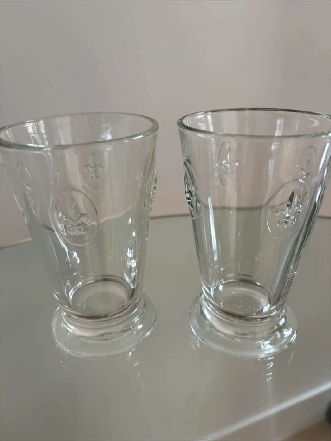 Set of 3 French Fleur de Lys Glasses thumbnail