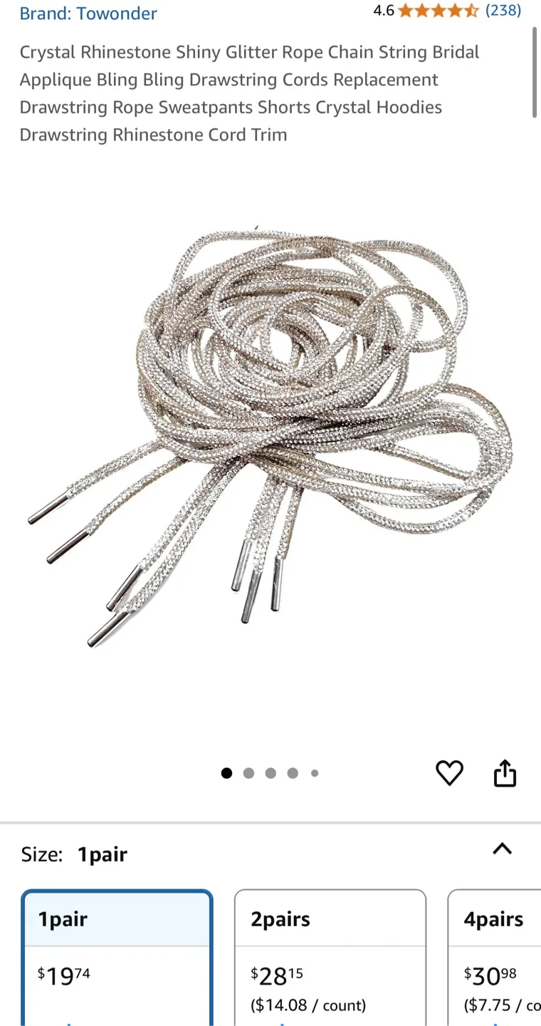 Towonder Crystal Rhinestone Rope Chain image indicator(3)