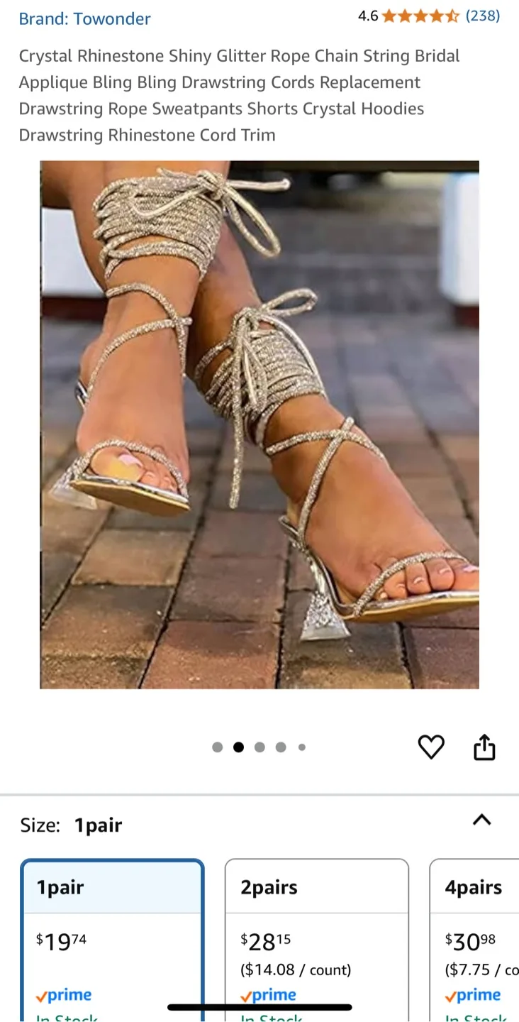 Towonder Crystal Rhinestone Rope Chain image indicator(2)