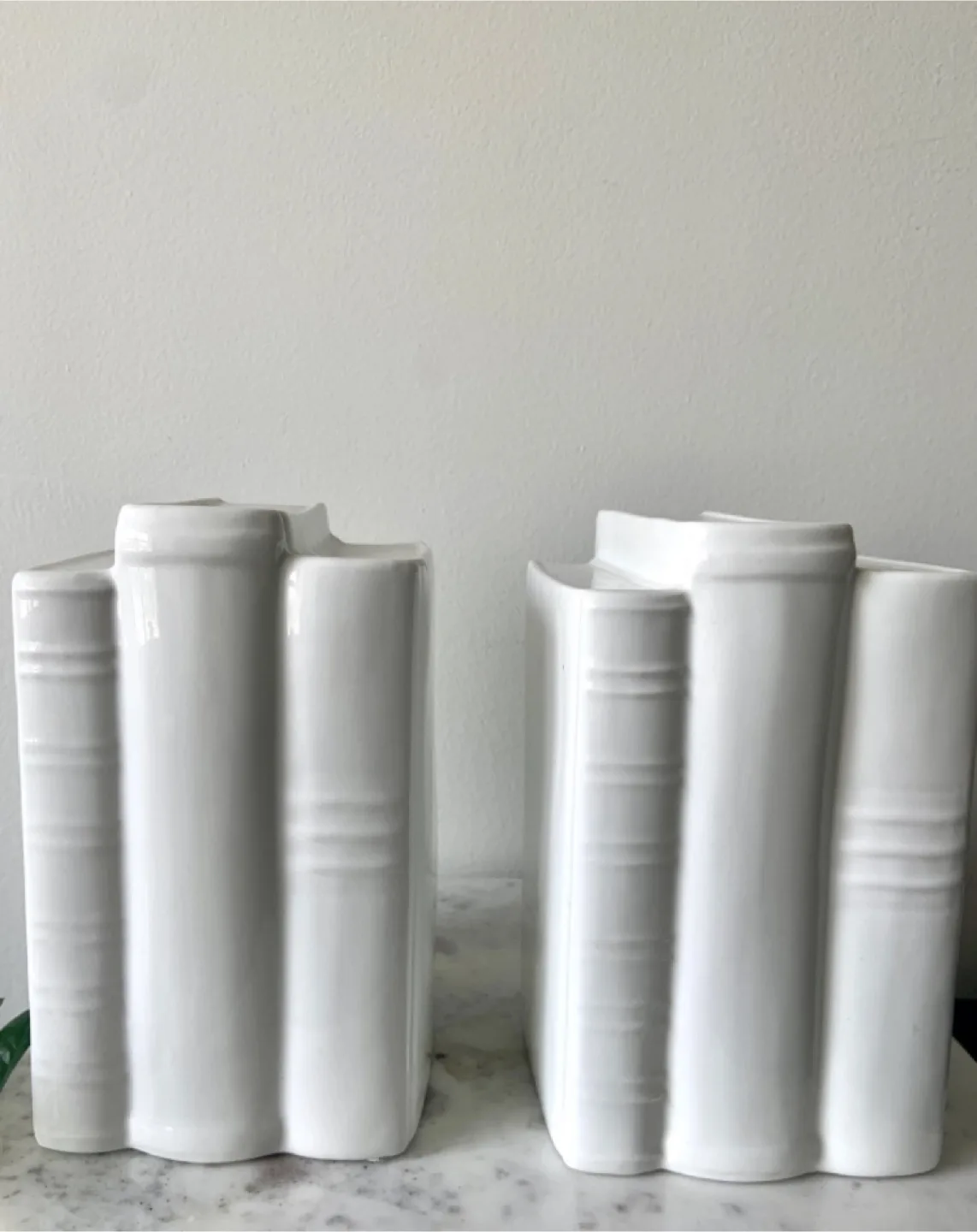 Bookend Set, White Ceramic, thumbnail