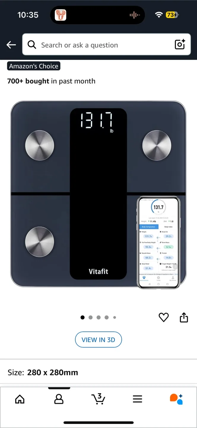 Vitafit Smart Scale - Body Composition Analyzer - Black thumbnail