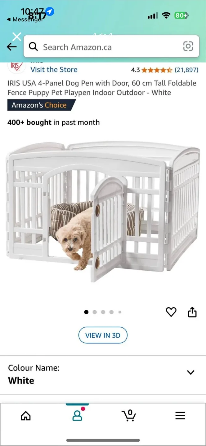 IRIS USA 4-Panel White Dog Pen thumbnail