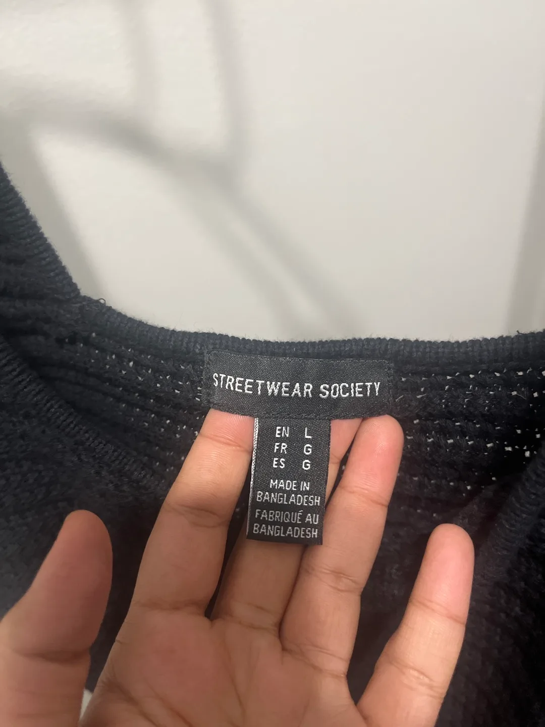 Streetwear Society Black Knit Top - Size L image indicator(3)
