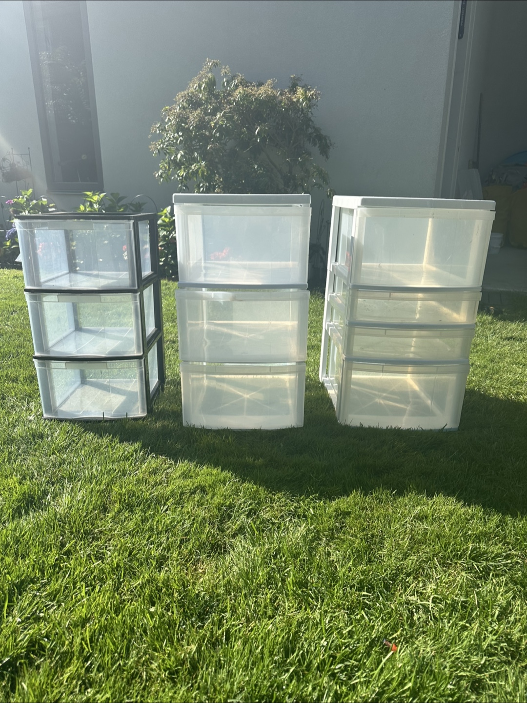 Three Plastic Storage Drawers