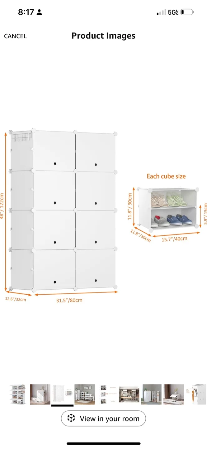 White Modular Shoe Rack thumbnail