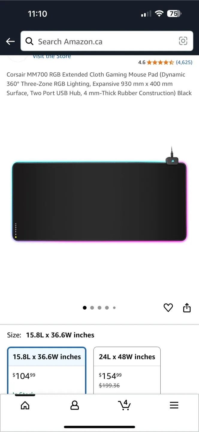 Corsair MM700 RGB Extended Cloth Gaming Mouse Pad thumbnail