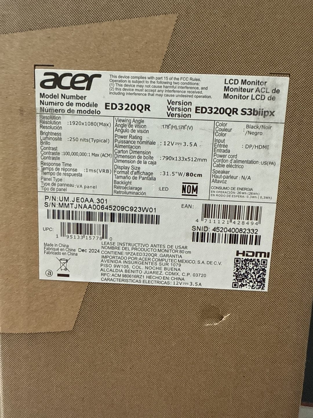 Acer Nitro ED320QR Curved Gaming Monitor - 31.5 inch - photo 2
