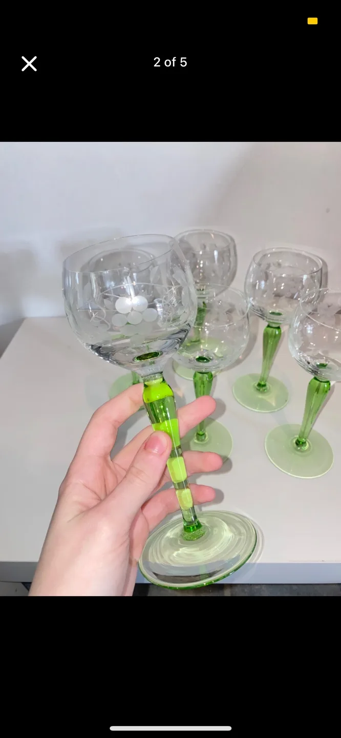 Vintage Crystal Wine Glasses image indicator(2)