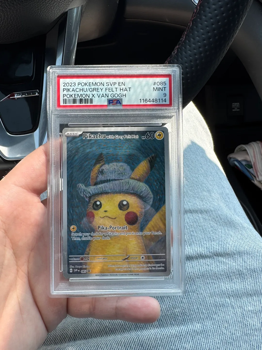 Pikachu/Grey Felt Hat Pokemon Card - Van Gogh thumbnail