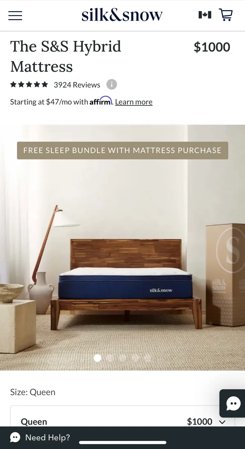 Silk & Snow S&S Hybrid Mattress - Queen Size thumbnail