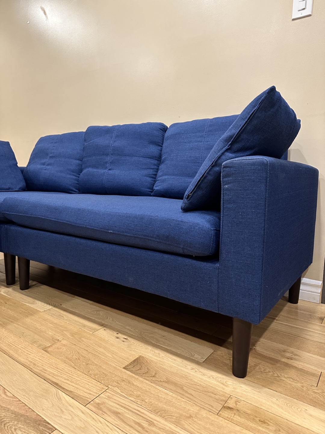 Navy Blue Sectional Sofa with Movable Ottoman (CAN DELIVER) - photo 5