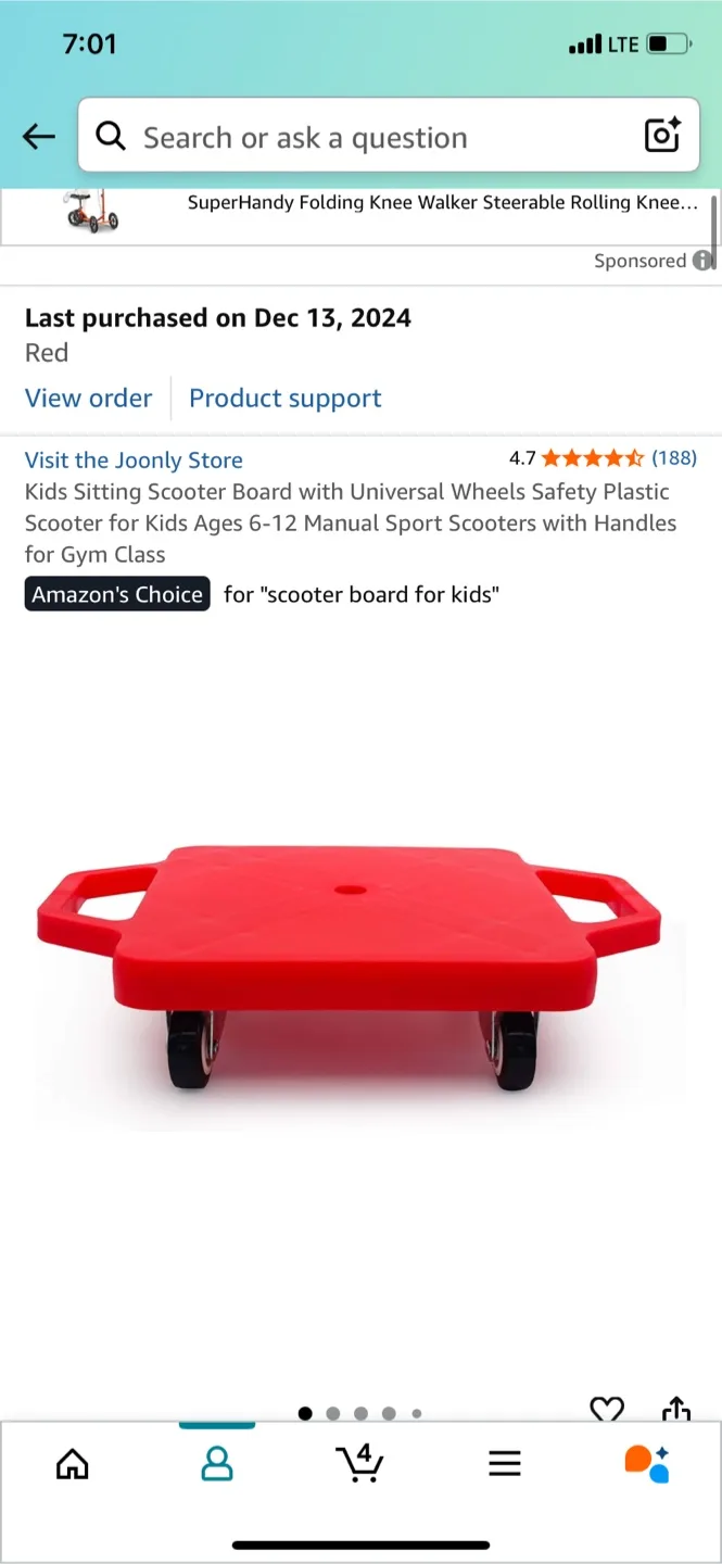 Kids Sitting Scooter Board thumbnail