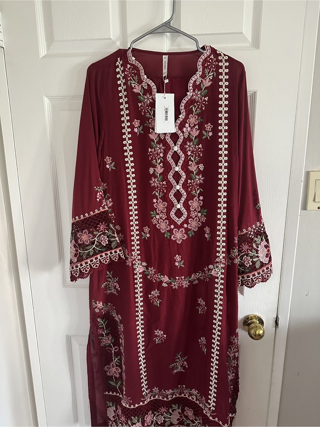 Ethnic by Outfitters Maroon Embroidered Kurti