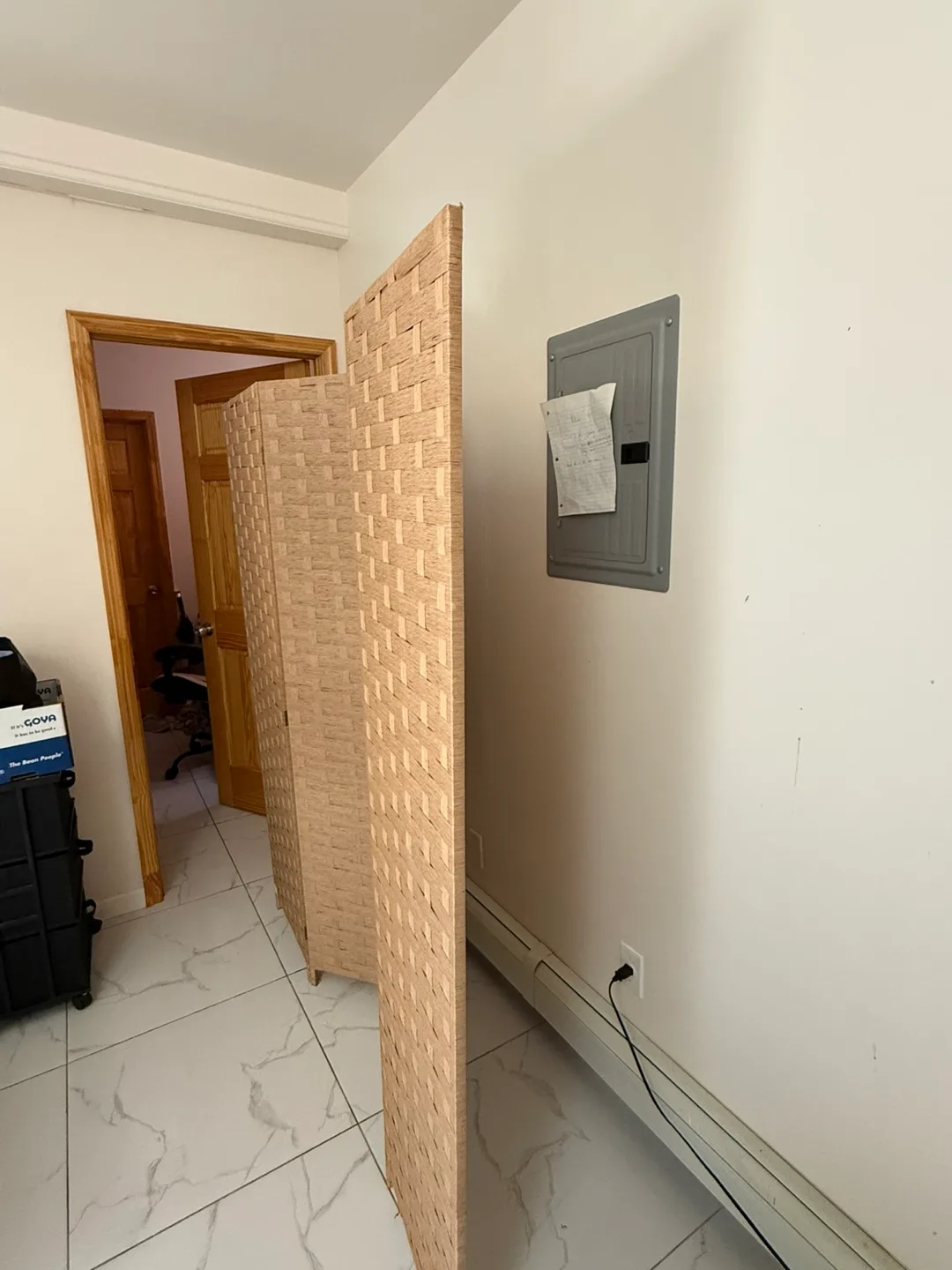 Woven Room Divider - Folding Privacy Screen thumbnail
