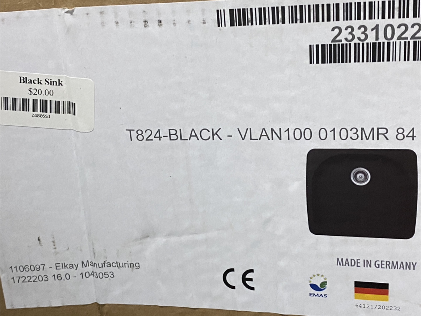 Elkay Black Sink - T824-BLACK - VLan100 - photo 2