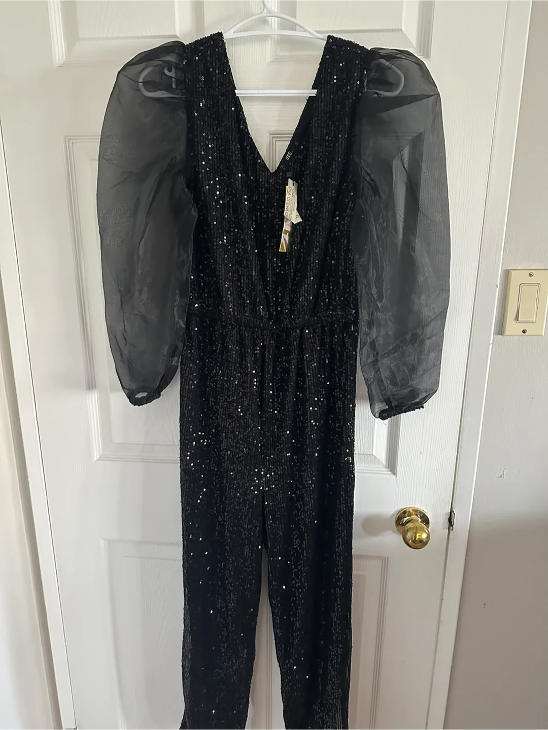 Black Sequin Jumpsuit Size S to M thumbnail