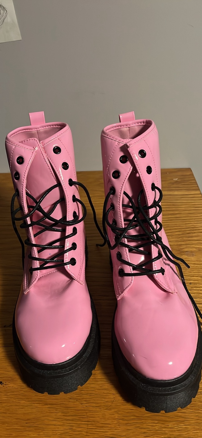 Pink Platform Boots Size 10