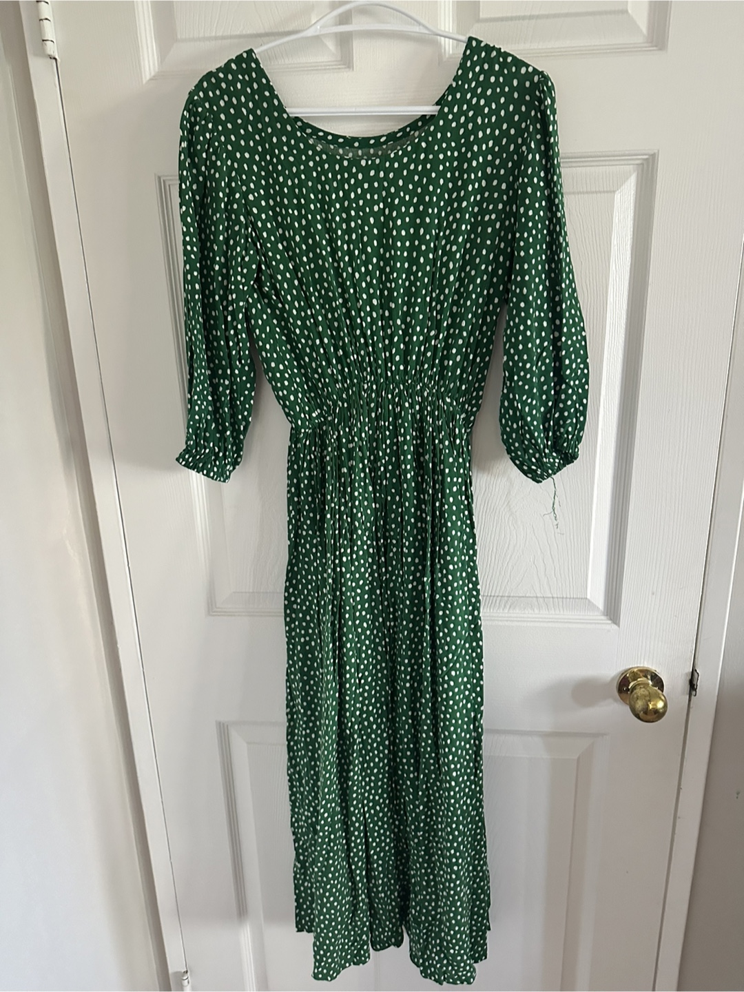 Green Polka Dot Midi Dress