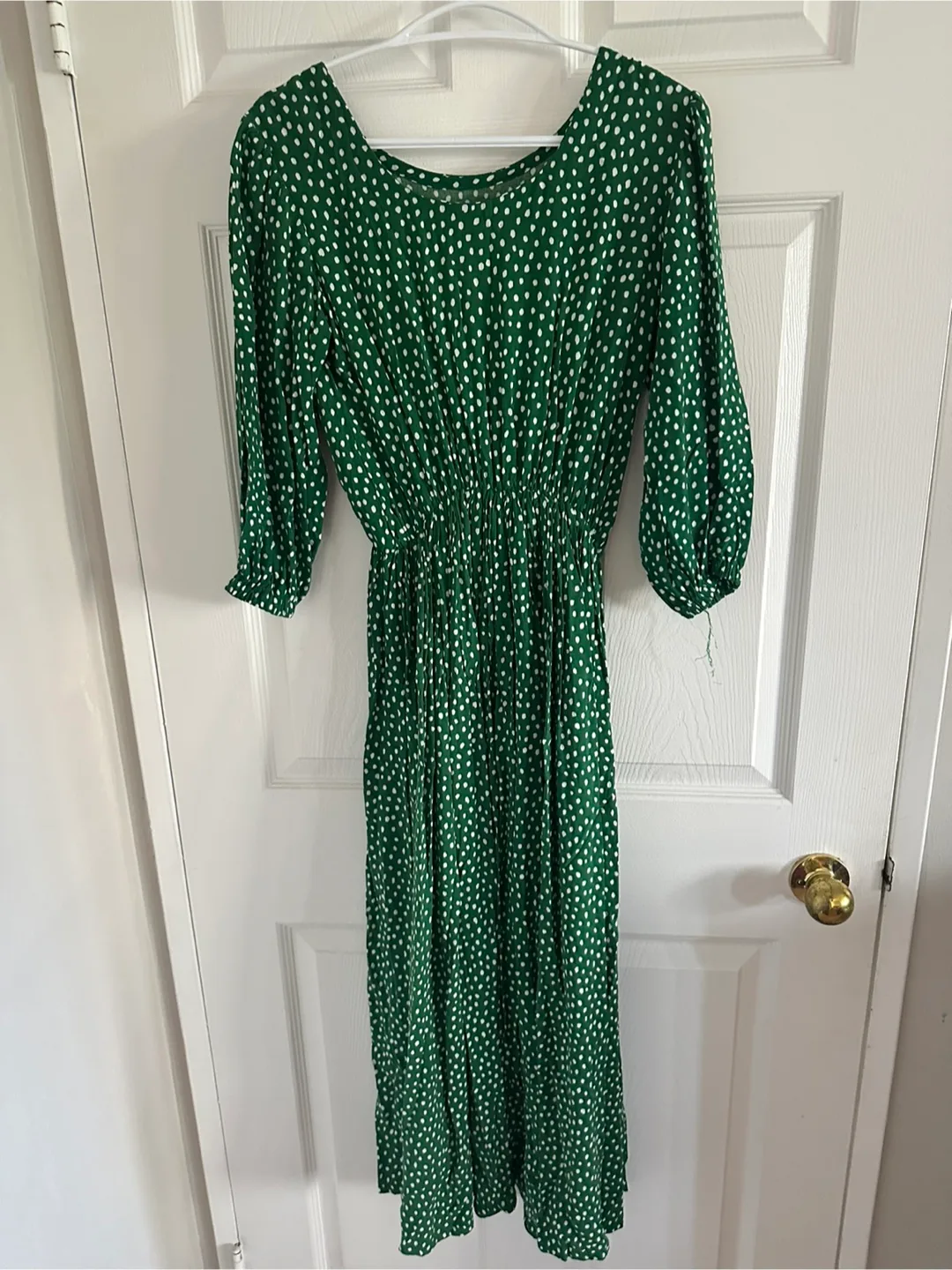 Green Polka Dot Midi Dress thumbnail