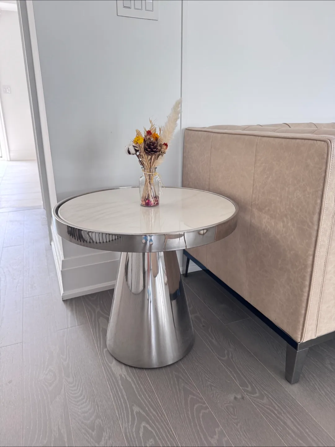 Round Marble Top Side Table thumbnail