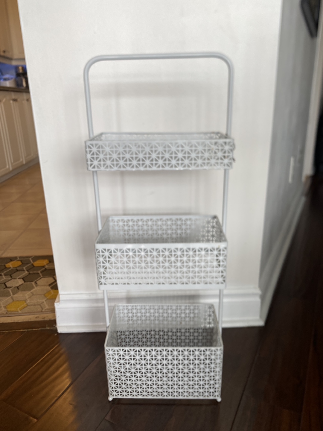White Metal 3-Tier Storage Rack