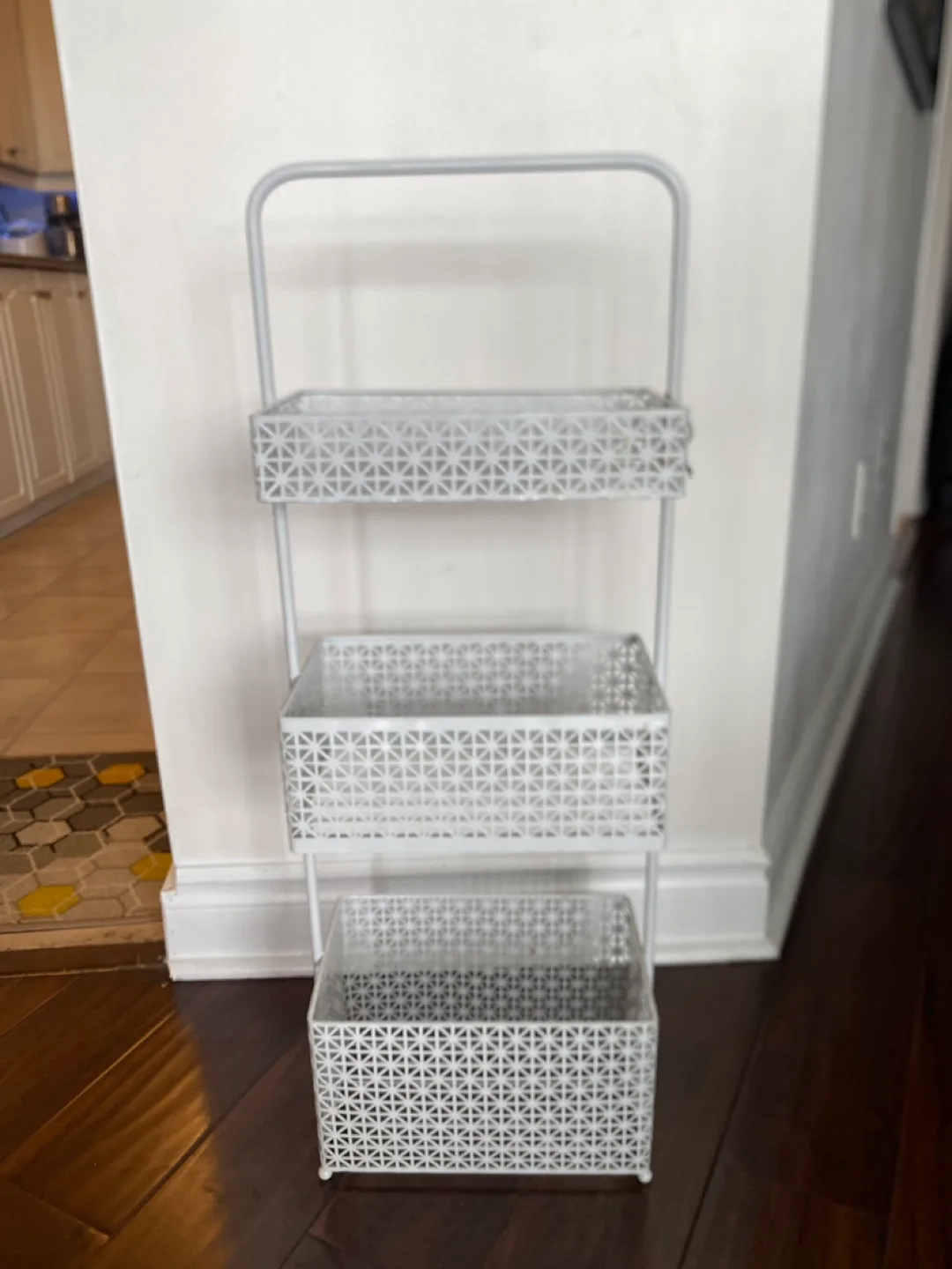 White Metal 3-Tier Storage Rack thumbnail
