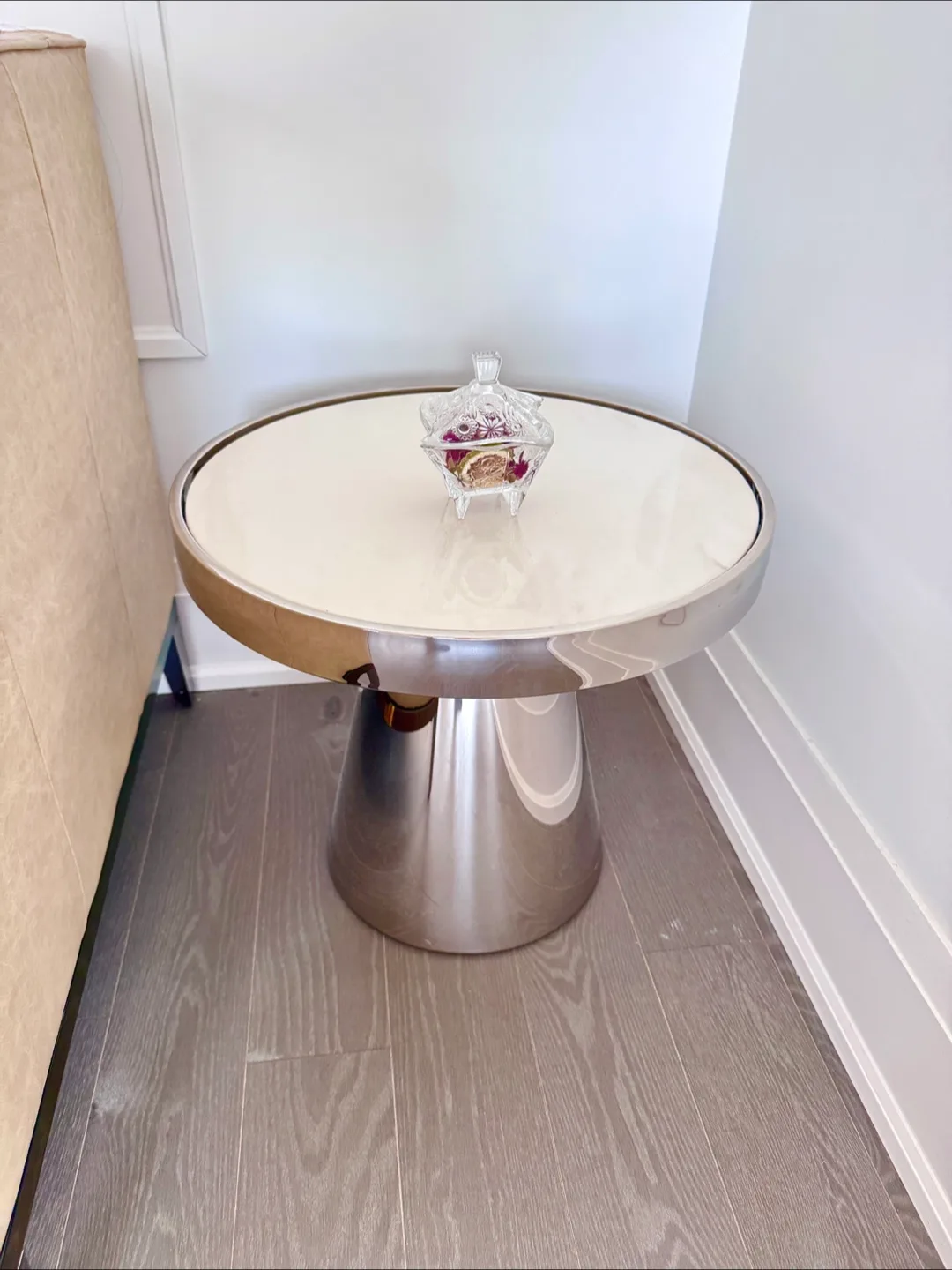 Silver Accent Mable Side Table thumbnail