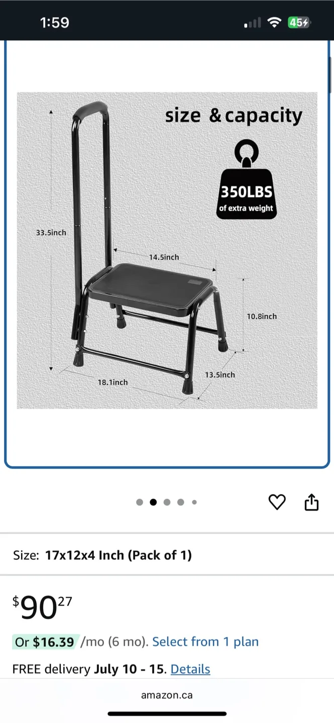 Leekpai Step Stool with Handle - Black image indicator(6)