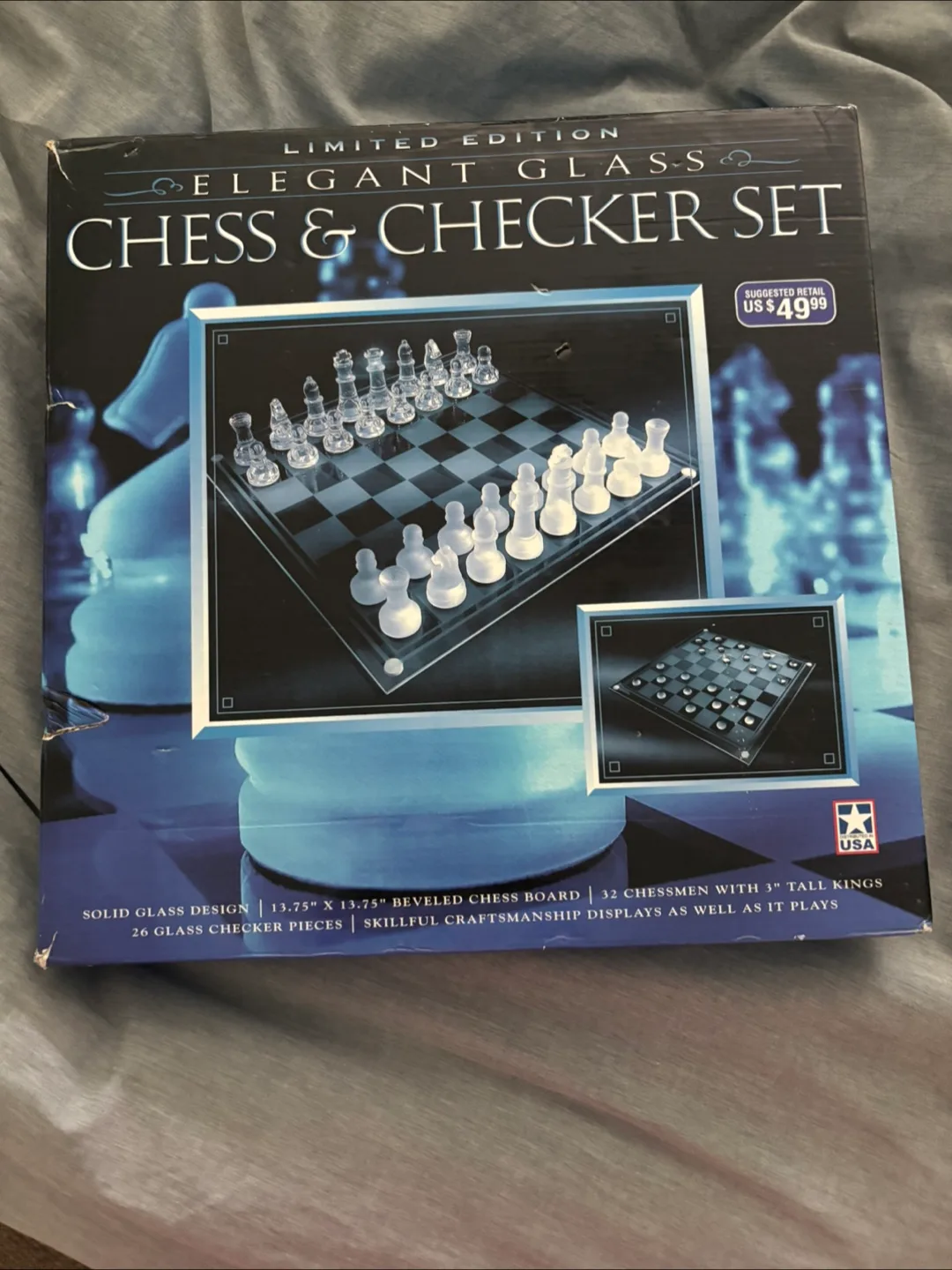 Elegant Glass Chess & Checker Set - Limited Edition thumbnail