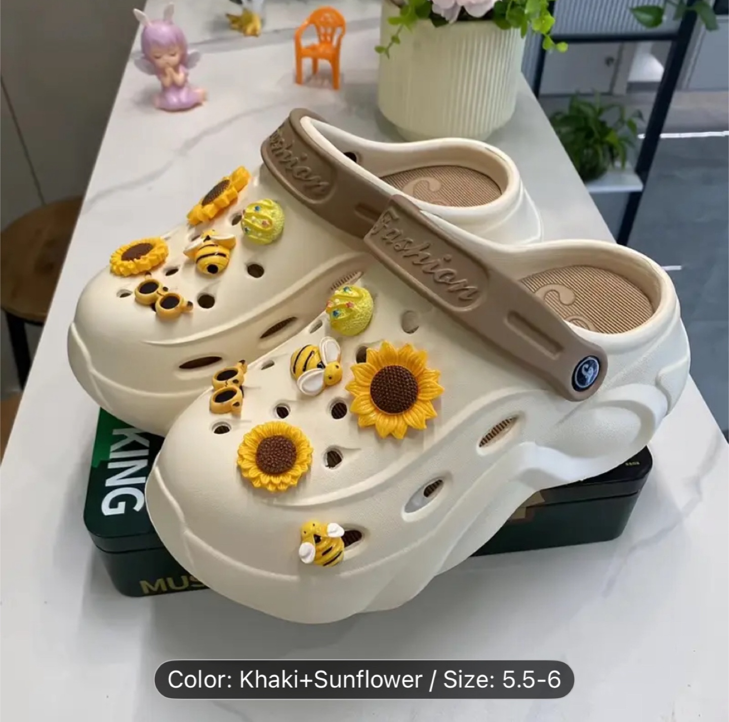 Fashion Clogs - White/Sunflower