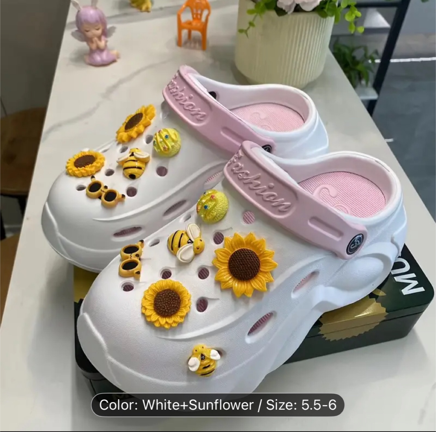 Fashion Clogs - White/Sunflower - photo 2