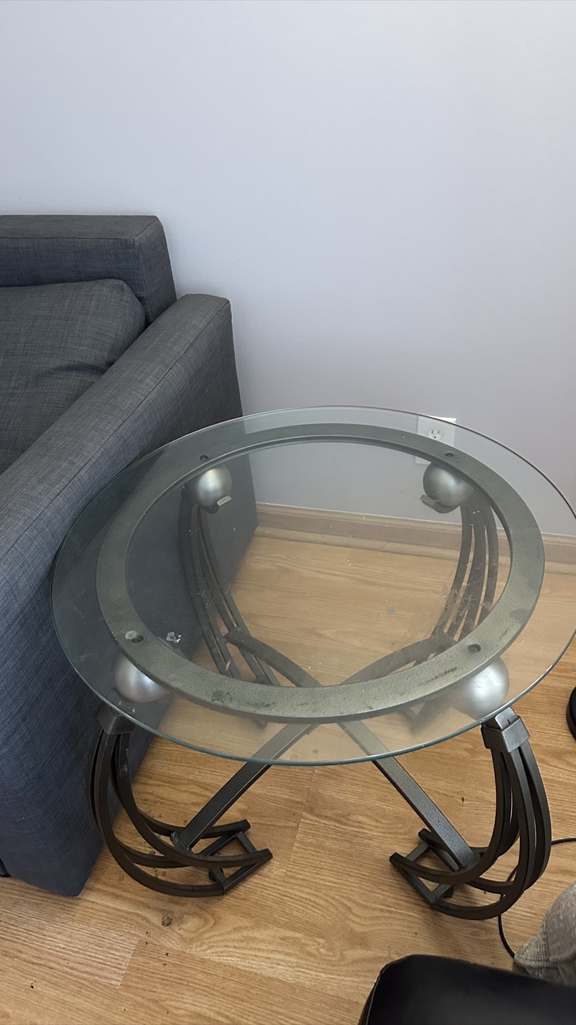 Glass Top Round Coffee Table - photo 2