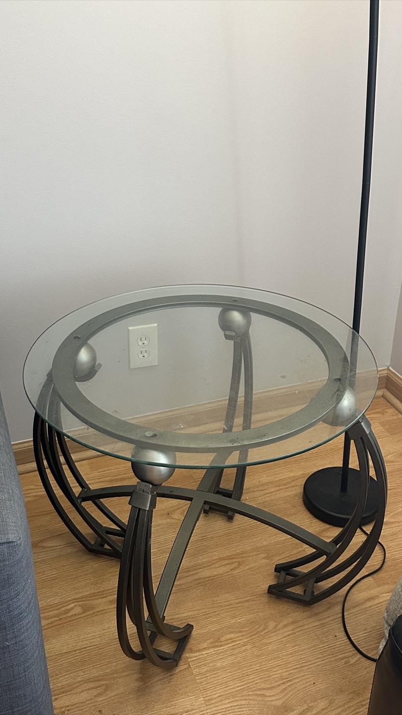 Glass Top Round Coffee Table