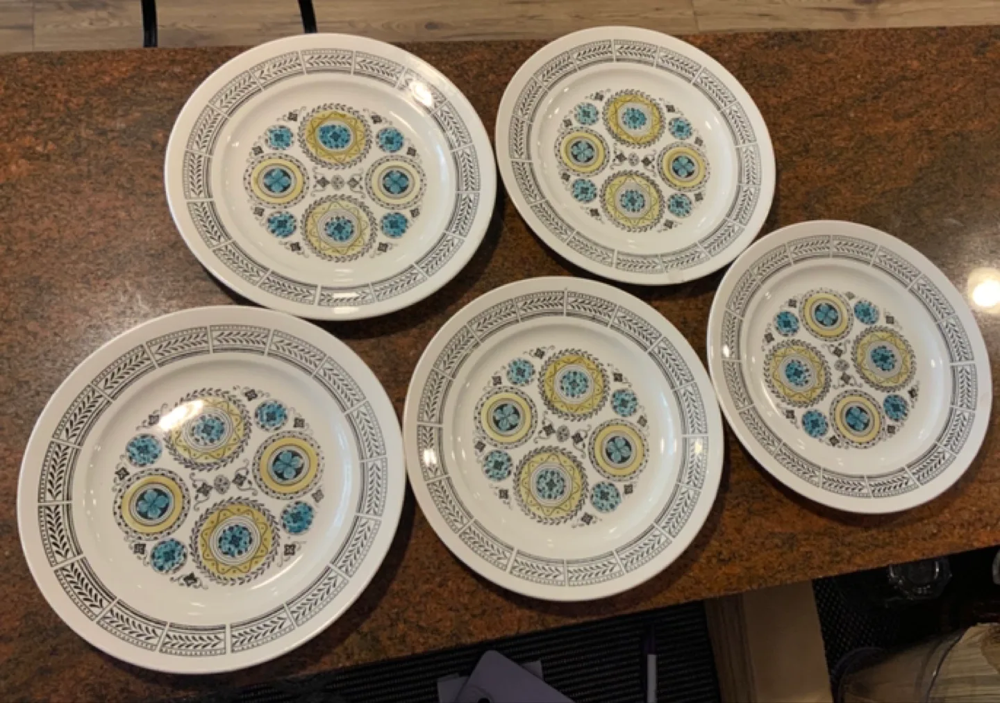 1960 Kathie Winkle Hand-painted Ironstone Plates thumbnail