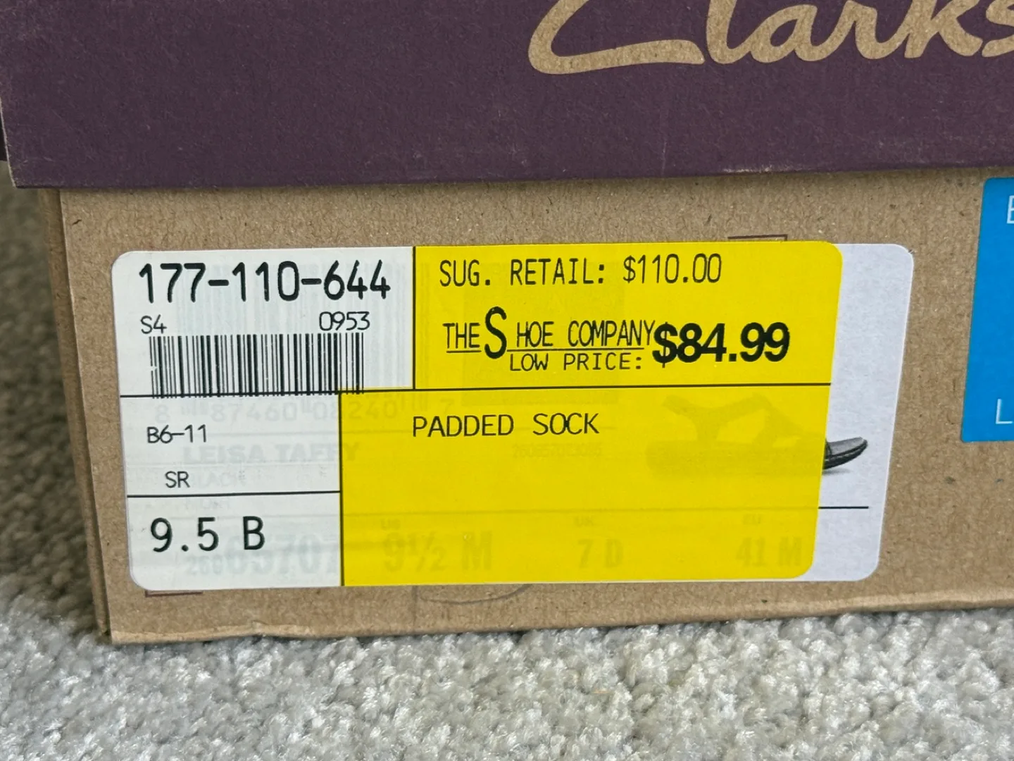 Clarks Leisa Taffy Black Sandals - Size 9.5 image indicator(4)