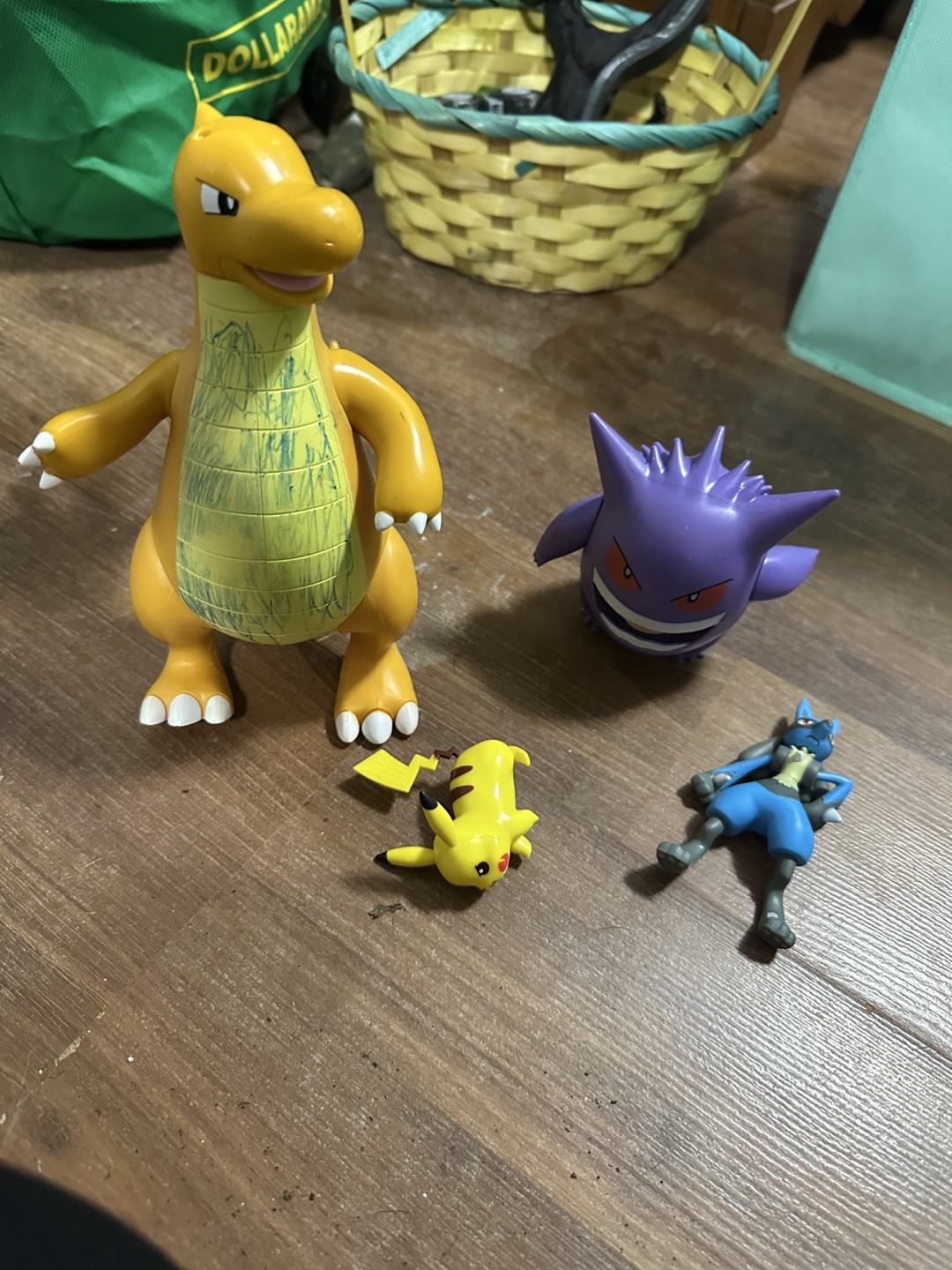 Pokemon Figures - Dragonite, Gengar, Pikachu, Lucario