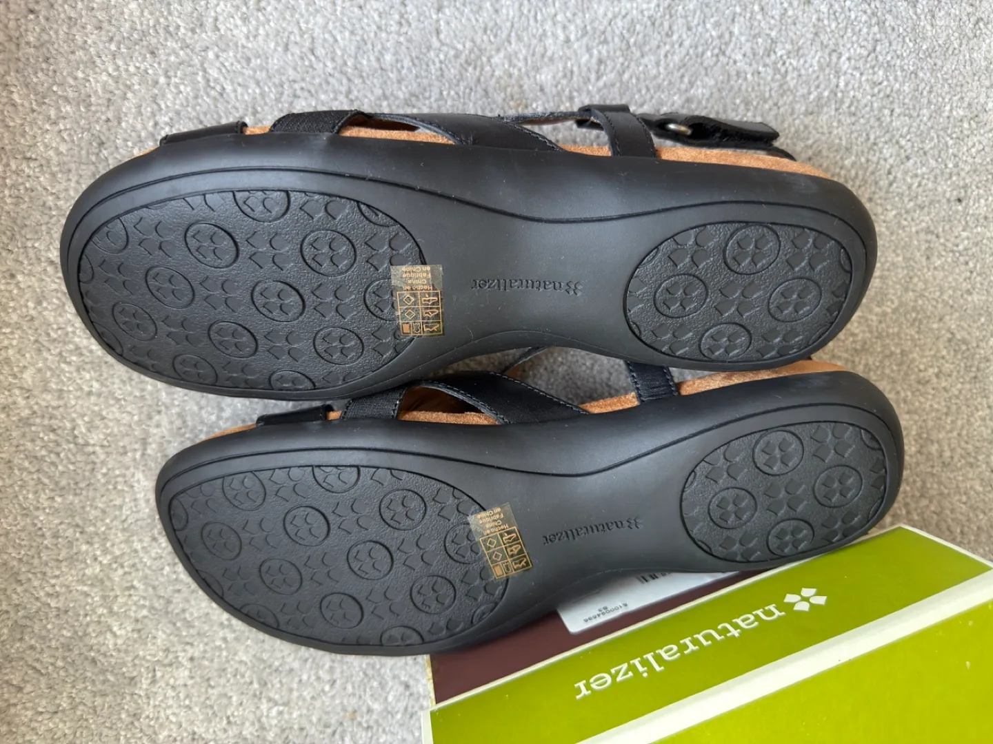 Naturalizer Ringo Black Leather Sandals - Size 10M image indicator(3)