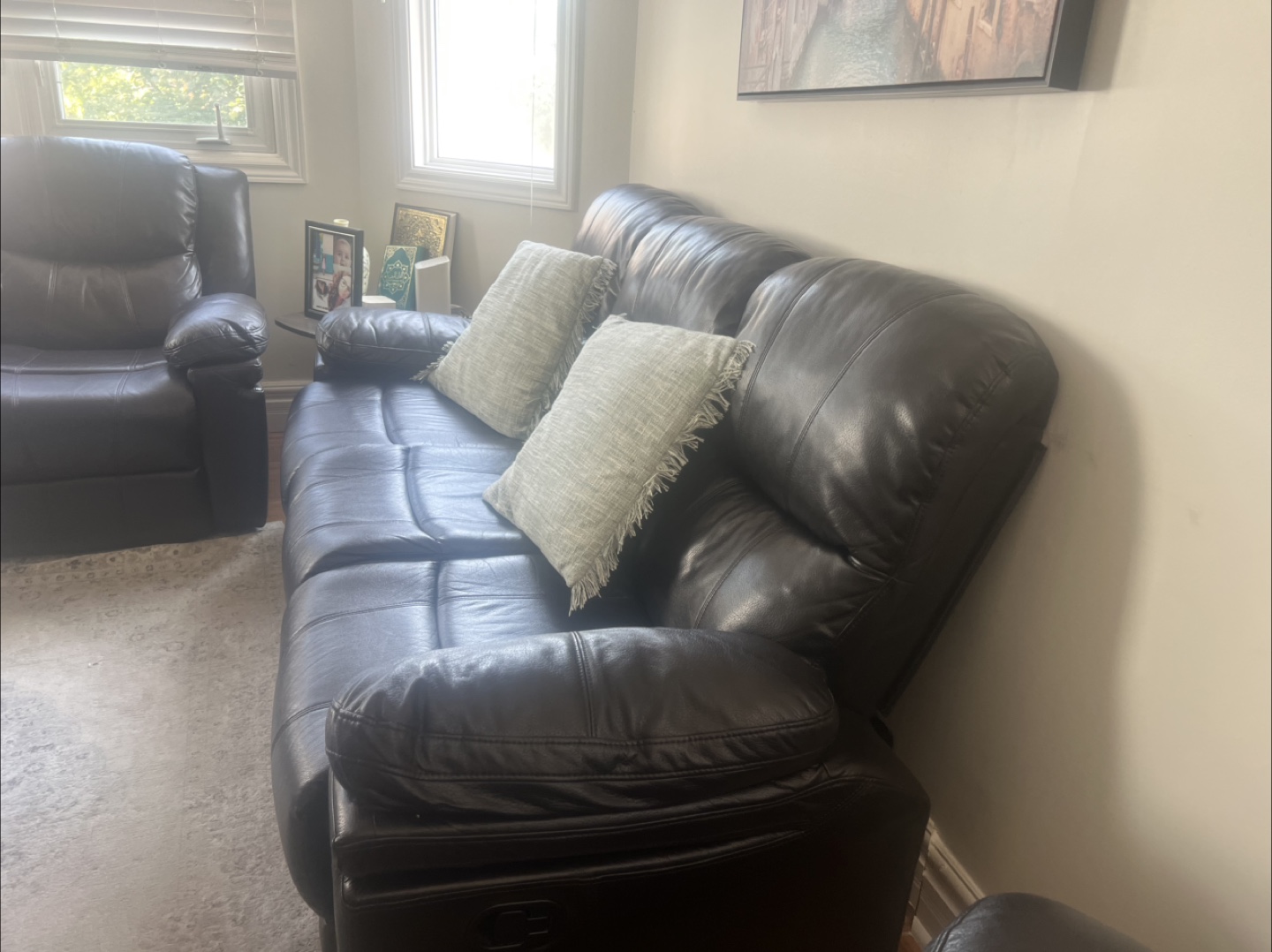 Leather Reclining Sofa Set - photo 5