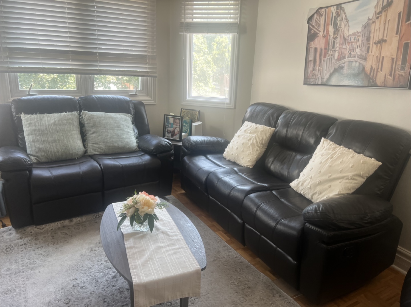 Leather Reclining Sofa Set - photo 3