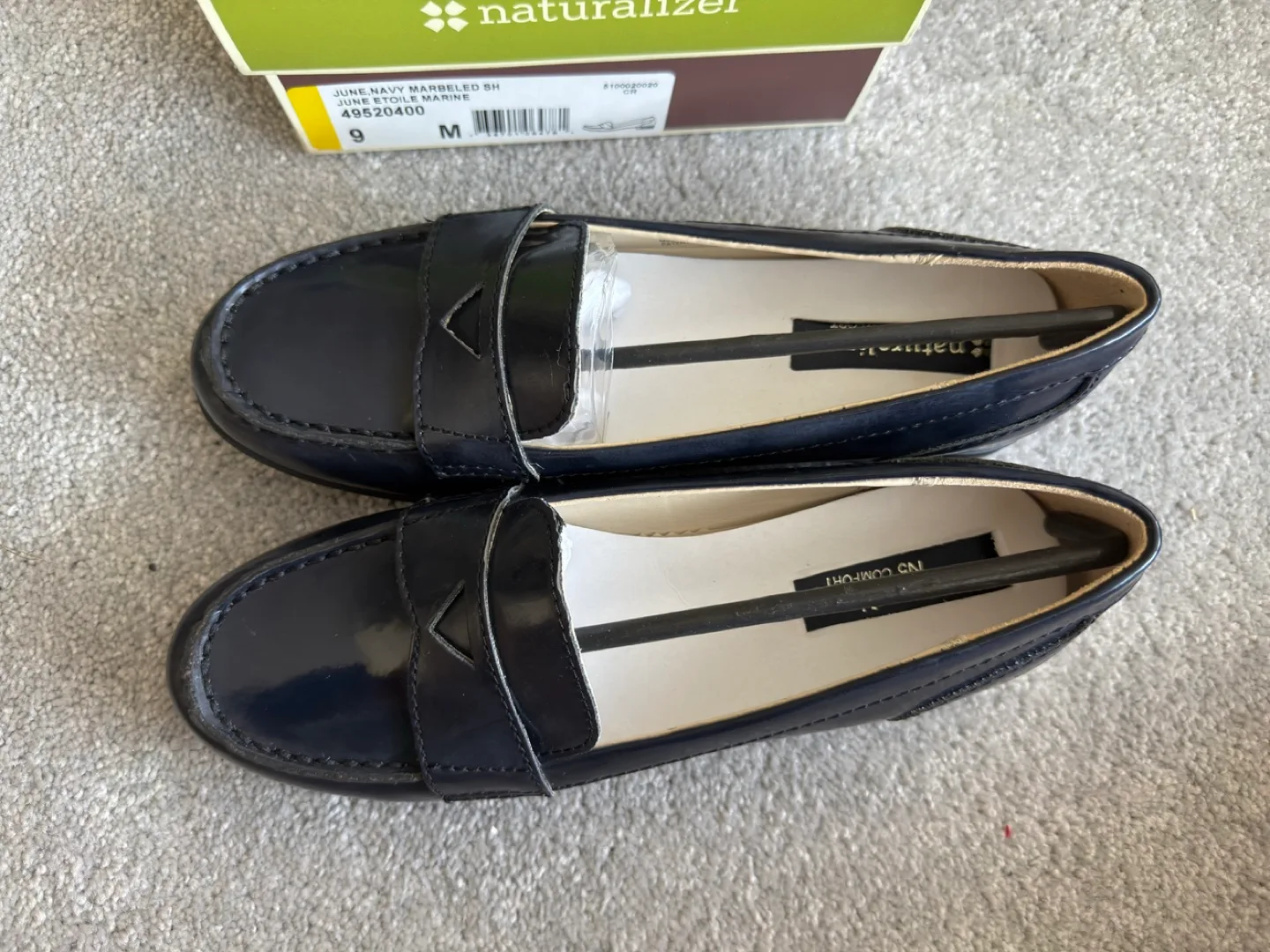 Naturalizer June Navy Marbled Loafers - Size 9M image indicator(2)