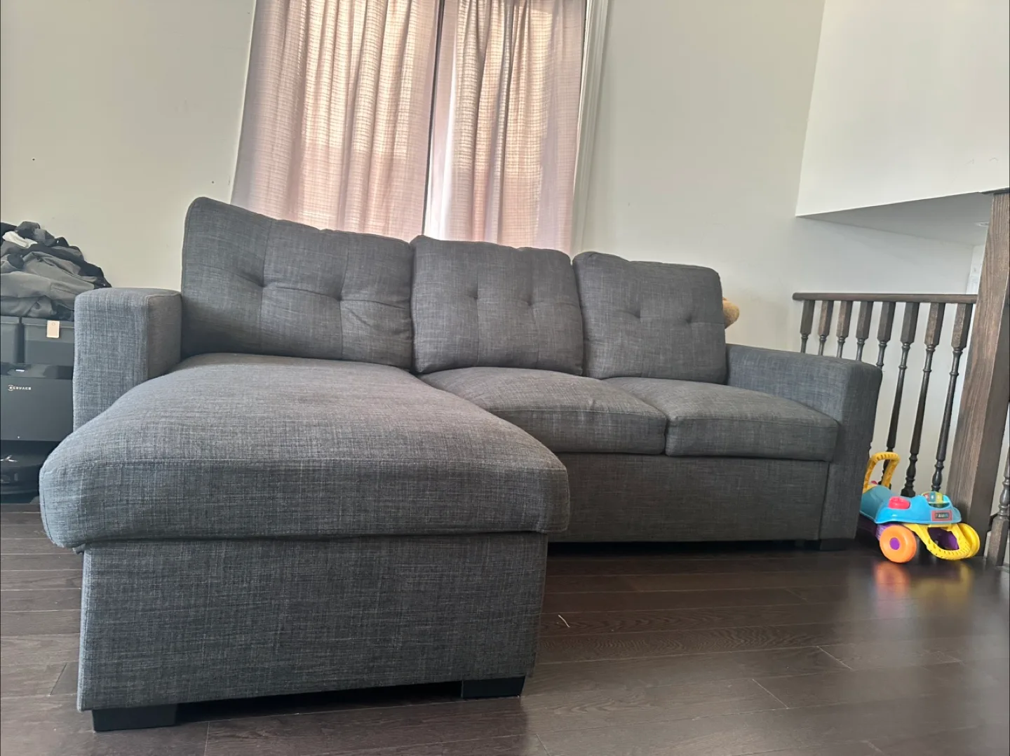 Grey Sectional Sofa with Chaise Lounge thumbnail